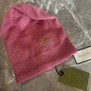 Gucci Pink Knit Beanie Hat